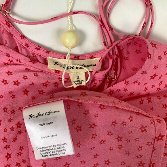 For Love & Lemons Twinkle Slip Mini Dress Pink S Spaghetti Straps Romantic - Picture 10 of 10